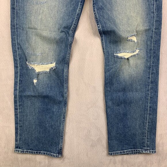 Mother Superior Women Pants 30x28 Blue Distressed Jeans High Waisted Rider Ankle - Picture 3 of 16